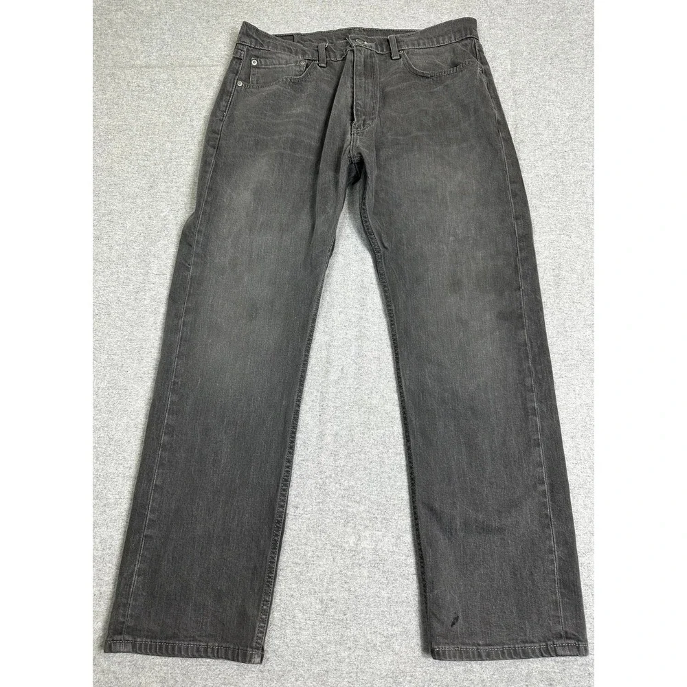 Levis 514 SJeans Mens 36x30 Gray Straight Faded Denim Pants
